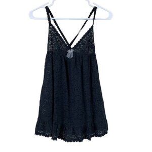 Victoria’s Secret Y2K Sexy Babydoll Black Lace Mini Dress Whimsigoth Sz Medium